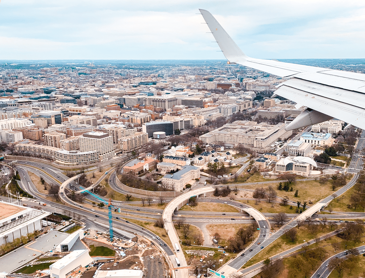Aerial view of Washington DC- credit Keryn Means