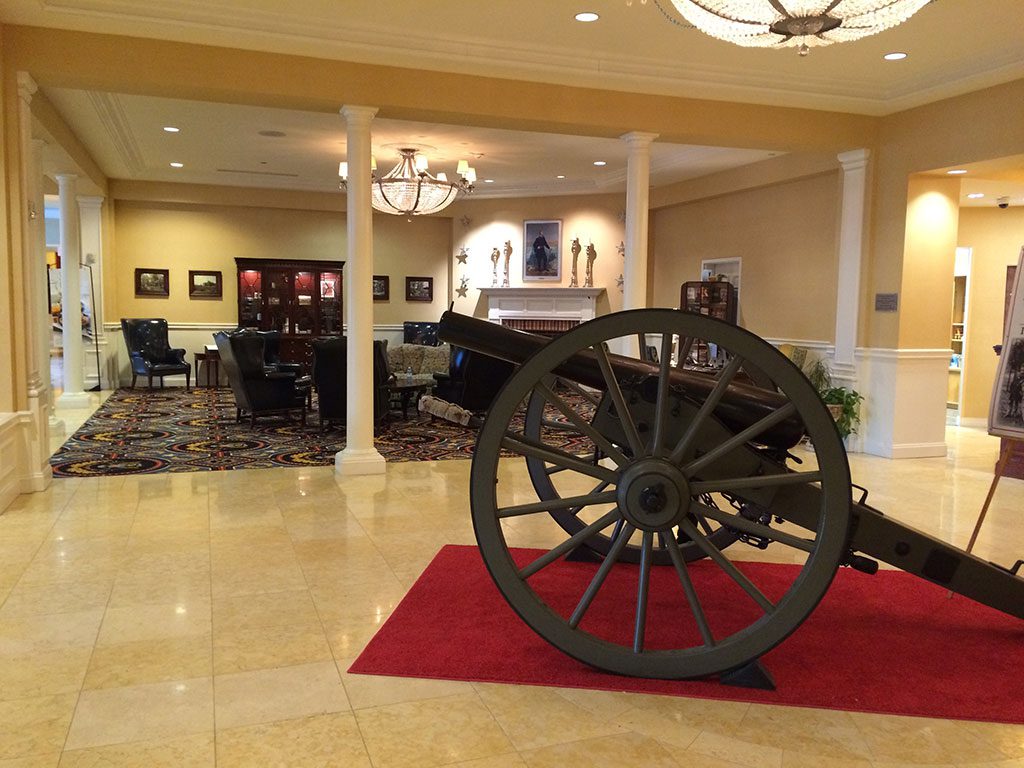 Things to Do in Gettysburg PA: Battlefield-inspired interior of Wyndham Gettysburg Hotel