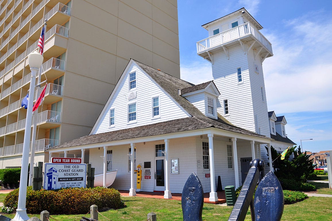 The Old Coast Guard Station at the Virginia Beach Surf and Rescue Museum on the Virginia Beach Oceanfront in Virginia