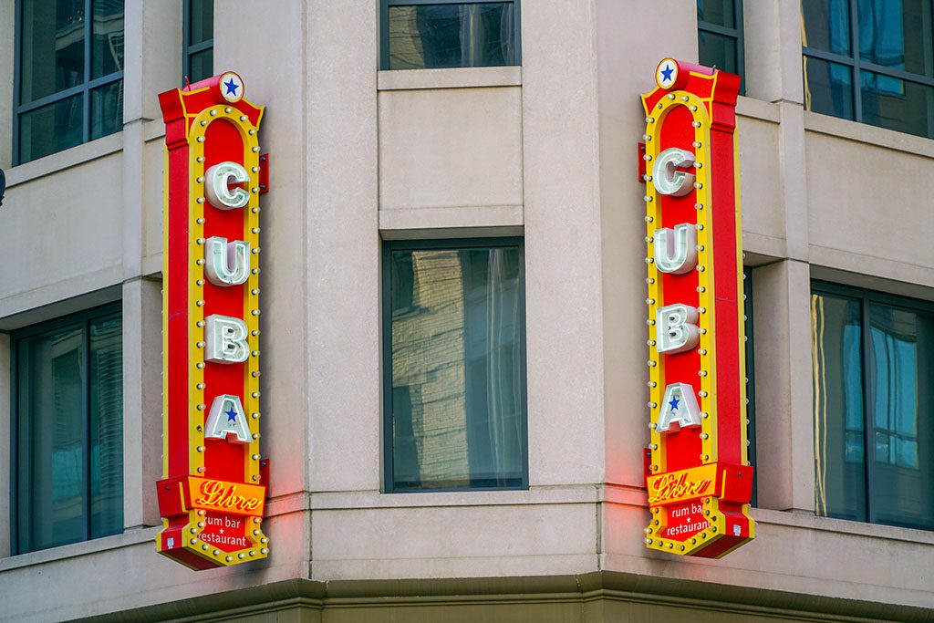 Cuba Libre Rum Bar: Vibrant rum bar setting at Cuba Libre, perfect for an exciting happy hour in DC.