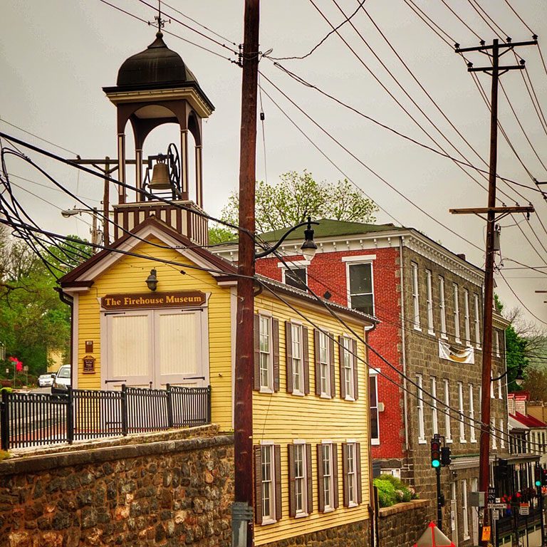 ELLICOTT CITY MD - Historic downtown Main Street-The Fire House Museum