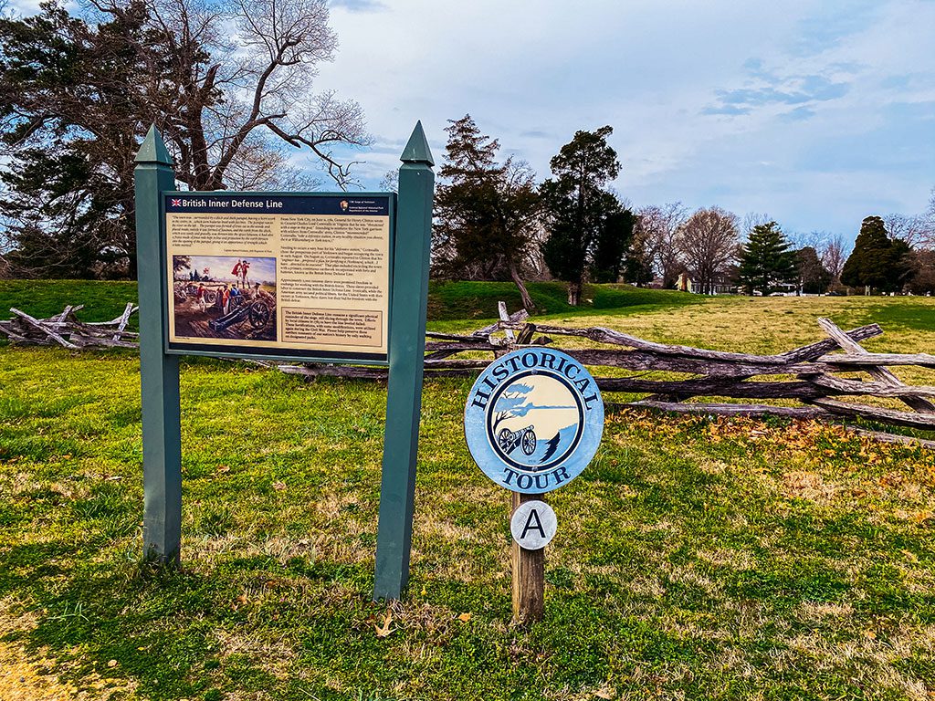 Yorktown Battlefield Virginia driving tour markers