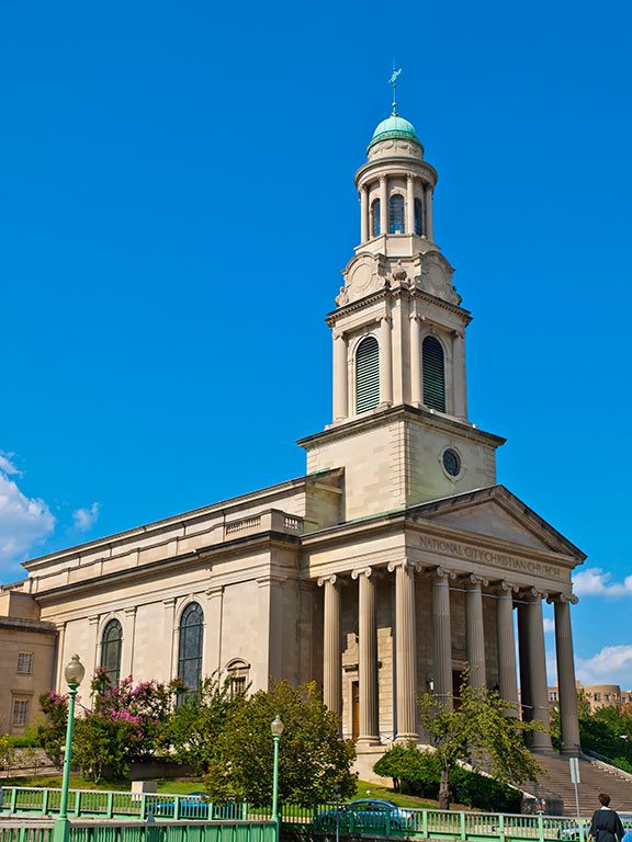 National City Christian Church around Washington DC Thomas Circle Park