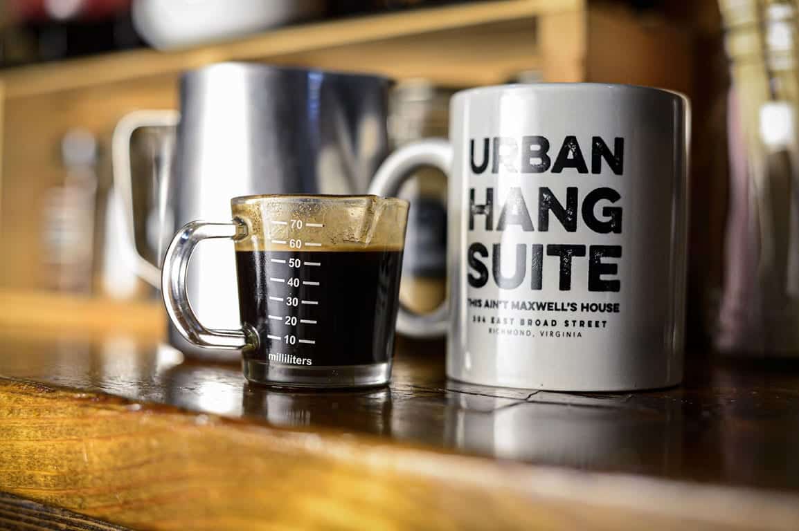 Coffee at Urban Hang Suite in Richmond VA