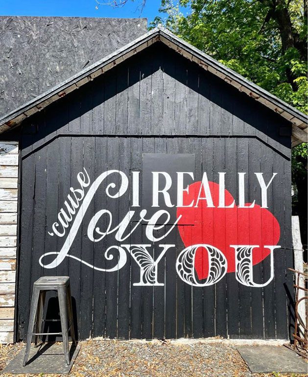 Old Lucketts Store LOVE sign in Leesburg Virginia