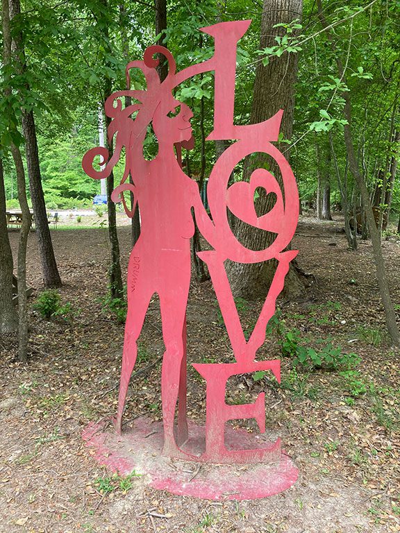 Quirks of Art in Williamsburg VA LOVE sign