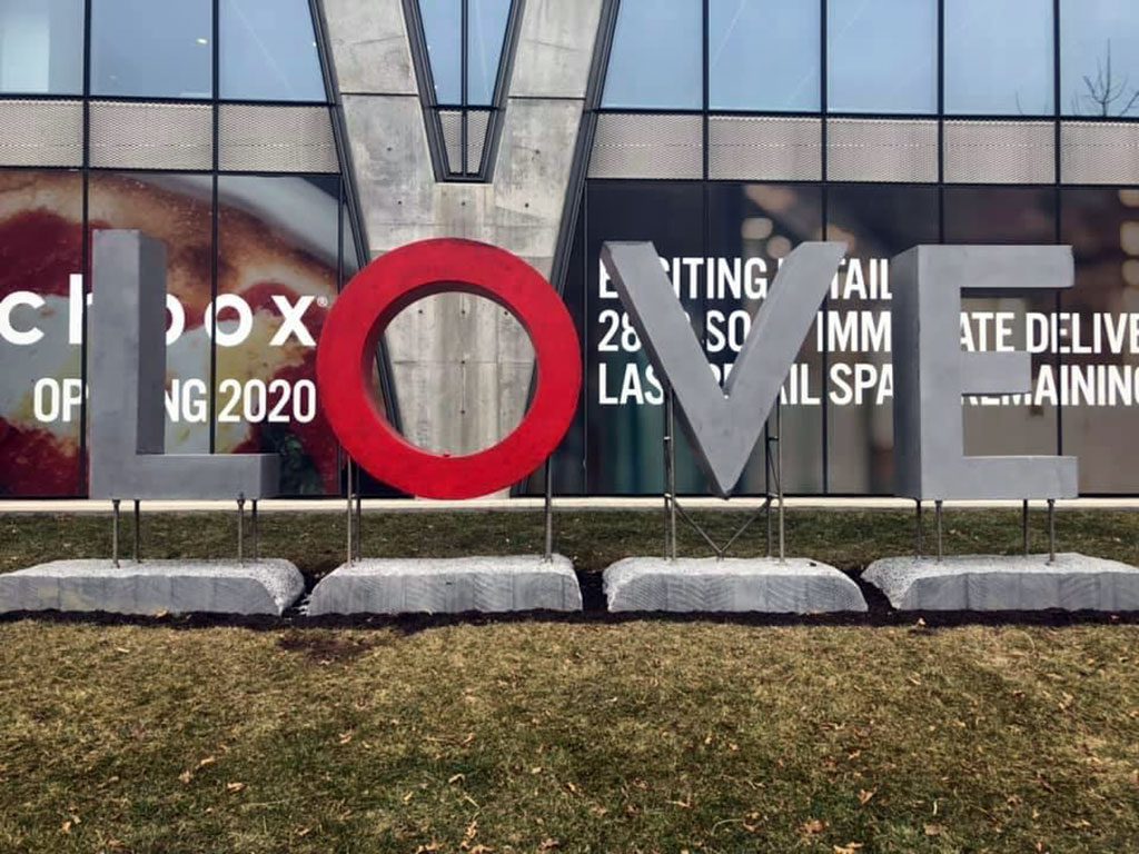 Reston Station LOVE sign in Virginia