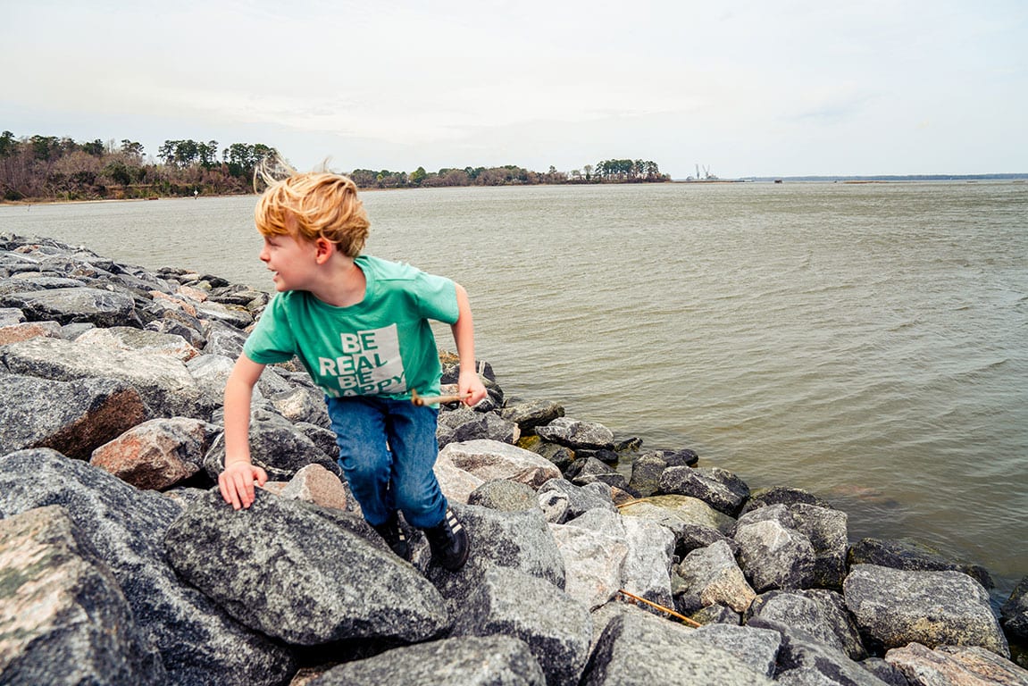 Beach on Colonial Parkway in Yorktown Virginia
