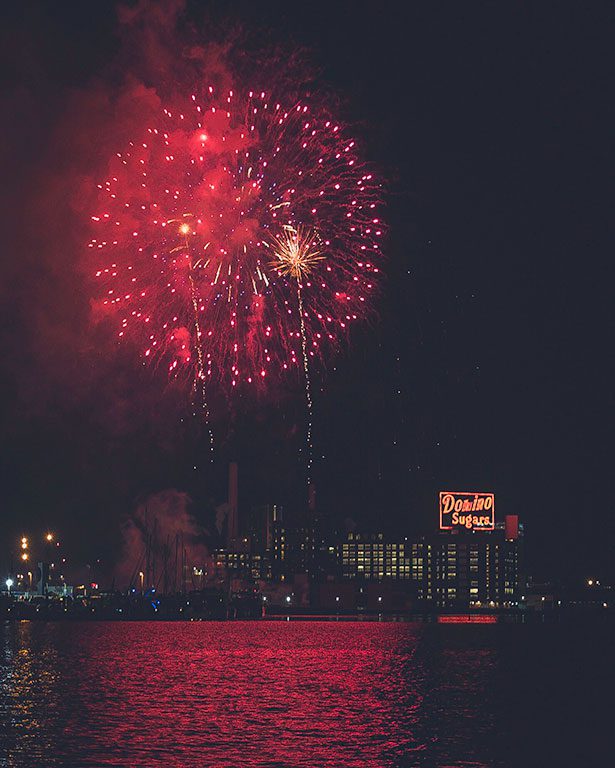 Fireworks at the Inner Harbor Baltimore Maryland