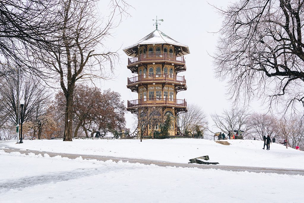 Patterson Park Winter sledding Baltimore MD