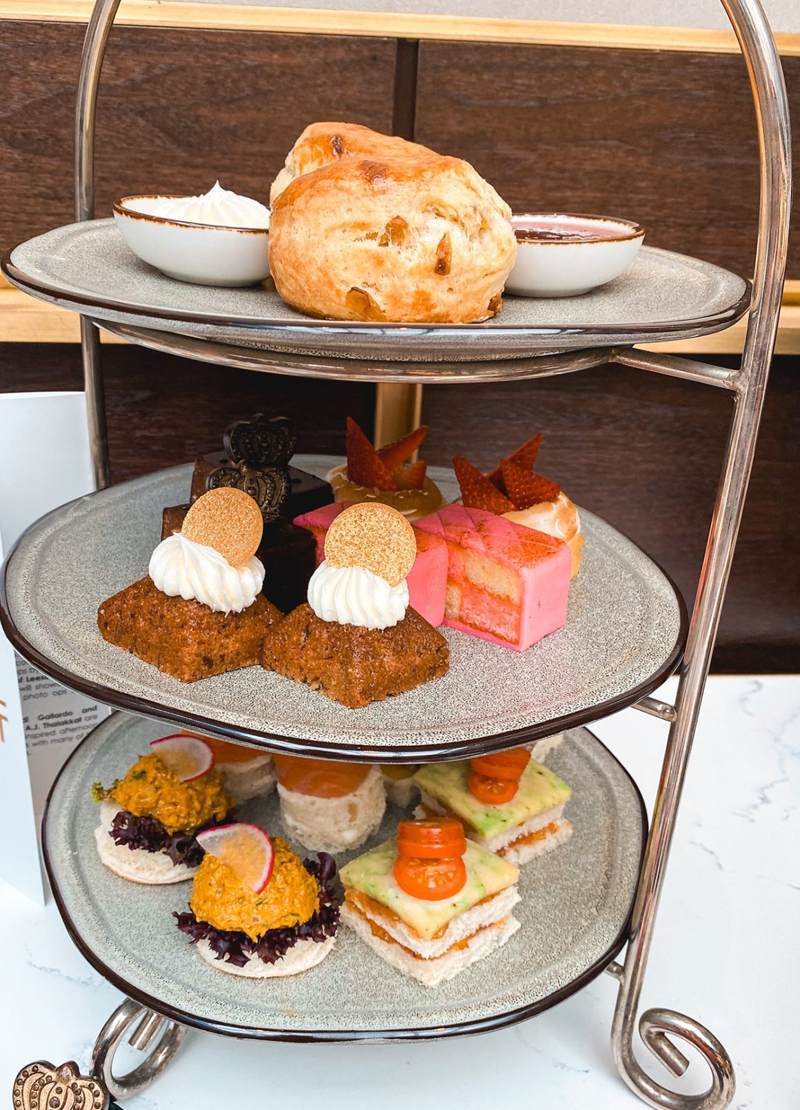 This high tea setup at the Fairmont Royal Ascot will remind you of enjoying afternoon tea Washington DC. All those treats!- credit Keryn Means of DCTravelMag.com and a DC travel expert