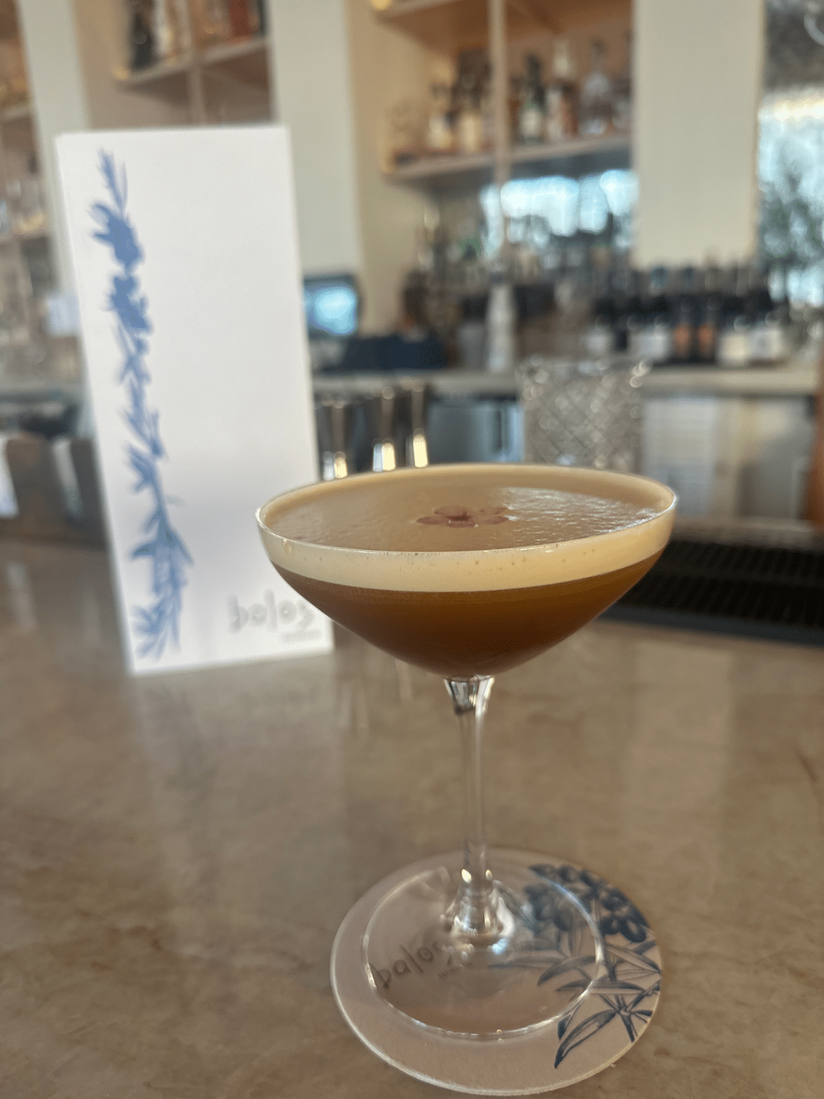 Cherry Blossom Espresso Martini at Balos Restaurant in Washington DC